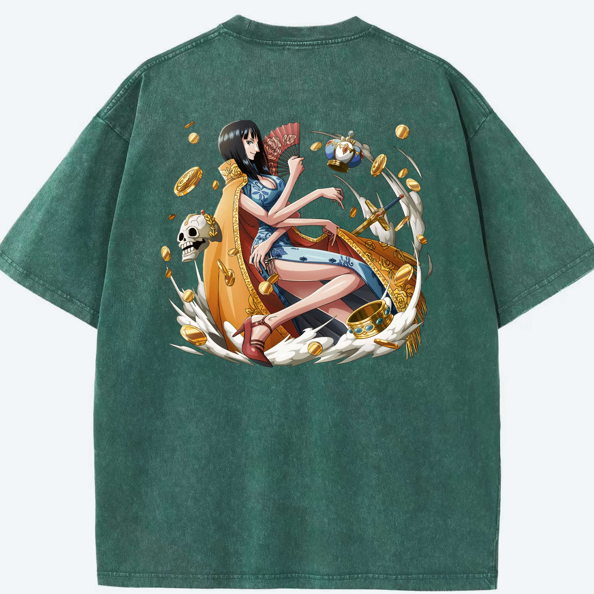 ワンピース ニコ・ロビン ONE PIECE Nico Robin 綿100% ヴィンテージ風 半袖Tシャツ（背面プリント）
